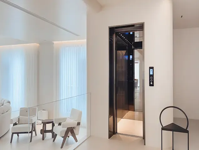 Home elevator installed in a private residence
