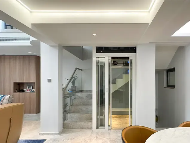 Home elevator installed in a private residence