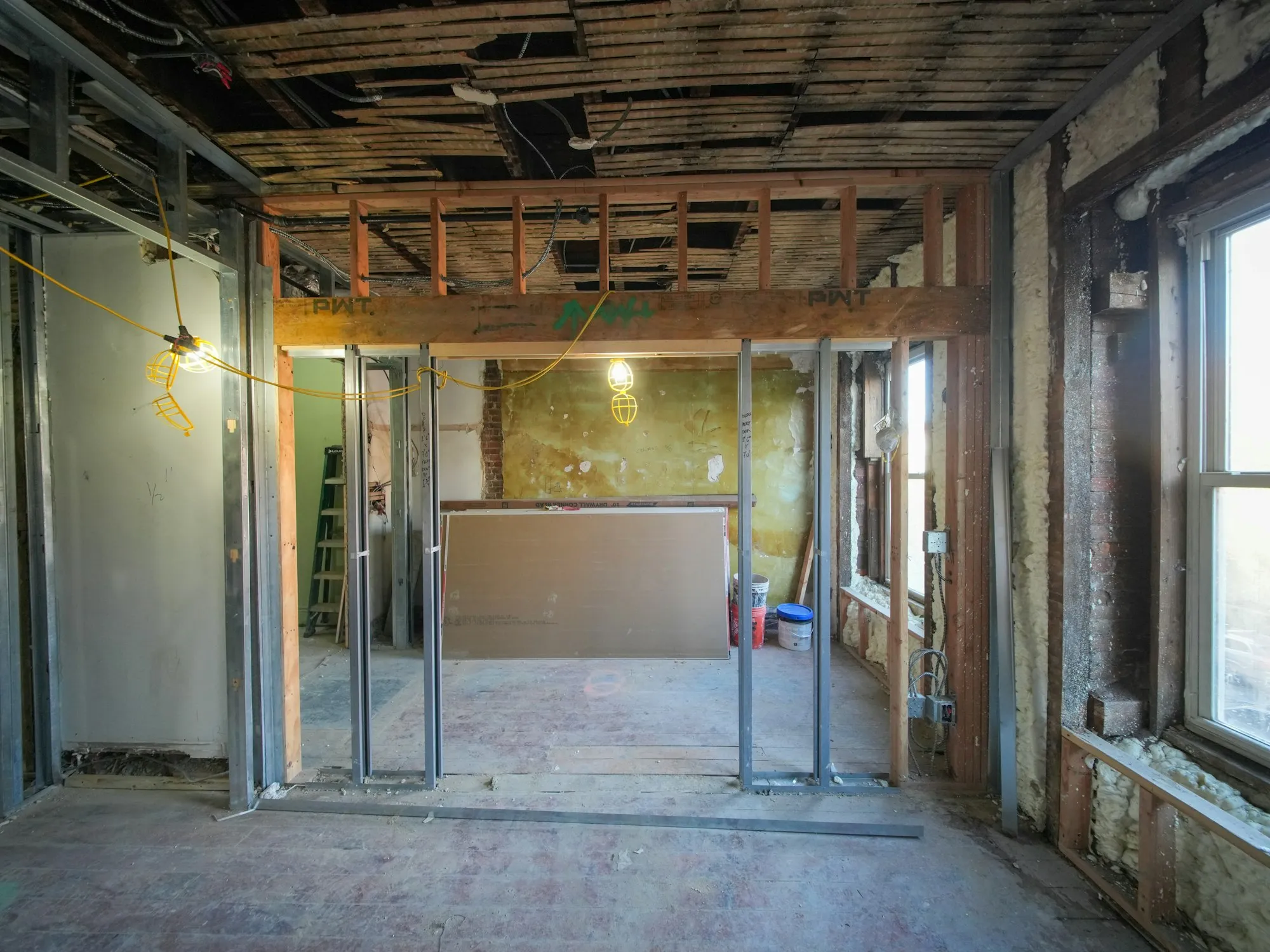 Interior framing under construction