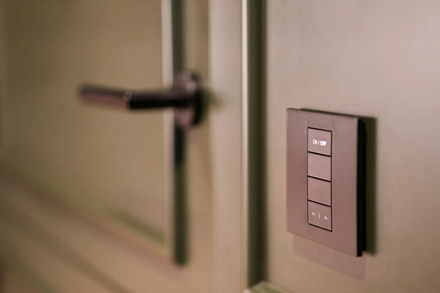 A wall-mounted smart switch panel