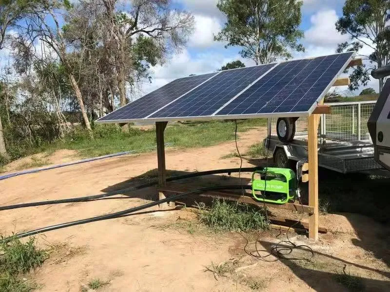 A ground-mounted solar array on a rural site